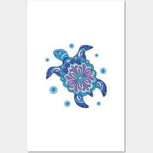 Sea turtle pattern Posters and Art